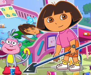 العاب تنظيف بيت دورا و موزو